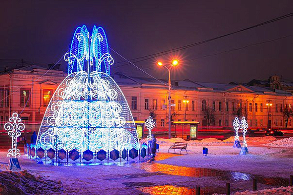 Иллюминация фонтана